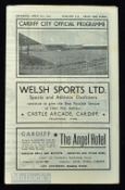1943/44 Cardiff City v Swansea Town Football League Cup (West) match programme 29 April 1944, 4