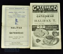 1947/48 Gateshead v Halifax Town match programme 10 April 1948; return match Halifax Town v