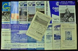 Selection of Cardiff City home match programmes to include 1945/46 Torquay Utd, 1948/49 Bristol City