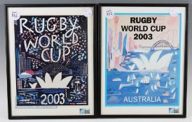 2003 Rugby World Cup Official Promotional Posters (2): Informal style colourfully attractive