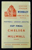 1944/45 War League South Cup Final at Wembley Chelsea v Millwall match programme 7 April 1945; 4