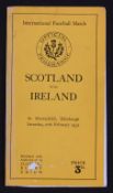 1932 Scarce Scotland v Ireland Rugby Programme: Team & action photos and the standard teams page