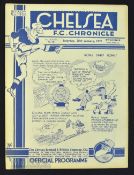 1938/39 Chelsea v Manchester United Div 1 match programme 28 January 1939; good.
