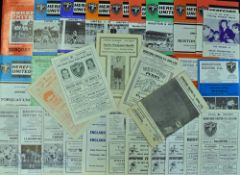 Selection of Hereford Utd home match programmes to include 1949/50 Exeter City, 1952/53
