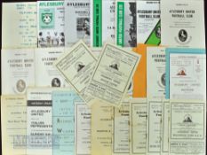 Selection of Aylesbury Utd home match programmes 1951/52 Watford (FAC), 1953/54 Slough Centre (B&B