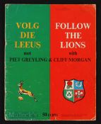 1974 Invincible British Lions Rugby Preview Brochure: 'Follow the Lions': Cliff Morgan and Piet