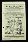 1951 Festival of Britain match programme West Bromwich Albion v Floriana (Malta) 14 May 1951; neat