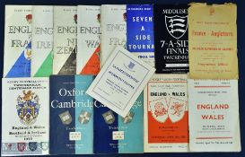 1956 France v England & other '54-'70 Rugby Programmes (15): A distressed but legible 'flimsy French