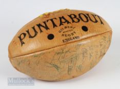 1979 New Zealand All Black Tourists Signed Rugby Ball: Leather Gilbert-style ball nicely autographed
