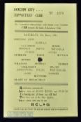 1950/51 Brechin City v Hearts (Smith benefit) 31 March 1951 single sheet; good.