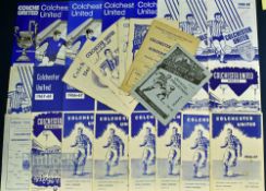 Selection of Colchester Utd home match programmes to include 1947/48 Guildford City 1948/49