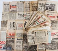 Rugby Newspaper Supplements, cuttings etc (Qty): A treasure trove of the Welsh rugby team press