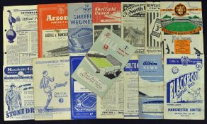 1953/54 Manchester United away match programmes Arsenal, Aston Villa, Blackpool, Bolton Wanderers,