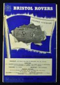 1955/56 Bristol Rovers v Manchester Utd FAC 3rd round at Eastville 7 January 1956; team changes