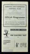 1938/39 Harwich & Parkeston v Northfleet (friendly) match programme 26 November 1938; open out type,