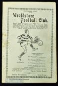 1927/28 Wealdstone v Lyons Club friendly match programme 6 April 1928; fair condition.