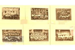Mounted Rugby Team Photographs 1892 etc (6): Lovely group of six of the well-known, numbered and