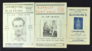 Selection of souvenir (unofficial) match programmes 1949/50 Blackburn Rovers v Liverpool (FAC 3rd