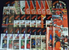 Assorted Manchester United Home and Aways Football programmes of approximately 300 football