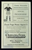 1948/49 Crewe Alexandra v Sunderland FAC match programme 8 January 1949, also has newspaper match
