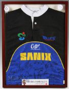 Leading Japanese 'Fukuoka Sanix Blues' Club Rugby Jersey: unusual design modern jersey, fully
