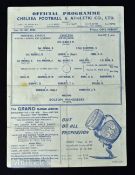 1945 North v South Cup Winners, at Stamford Bridge, Chelsea v Bolton Wanderers match programme 2nd