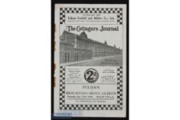 1935/36 Fulham v Brighton & Hove Albion FAC match programme 11 January; slight fold, rust marks,