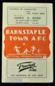 Festival of Britain Cup match programme Barnstaple Town v Ilfracombe 21 April 1952; team changes,