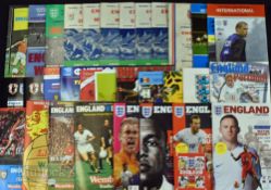 Selection of England home and away football programmes from 1951 onwards - Also includes versus