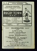 1953/54 Rugby Town v West Bromwich Albion 'A' Birmingham Combination match programme 24 October
