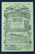 1904/05 Sheffield Utd v Sunderland Division 1 match programme dated 17 December 1904; ex.bv, with