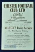 1948/49 Chester v Everton Lancashire Senior Cup match programme 22 September 1948 at Sealand Road;
