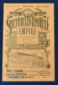 1904/05 Sheffield Utd v Blackburn Rovers, Division 1 match programme 25 March 1905; ex-bound