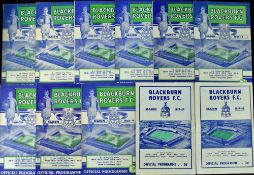 Collection of Blackburn Rovers home match programmes to include 1957/58 Doncaster Rovers, Cardiff