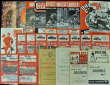 Collection of Bristol City home football programmes to include 1946/47 Cardiff City, 1950/51 Wrexham