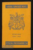 1954/55 Leeds Utd v West Bromwich Albion 19 February 1955 (f) Fair.