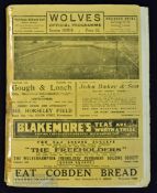 Pre-War 1938/39 Wolverhampton Wanderers v Chelsea Div. 1 match programme; Sellotape to spine, staple