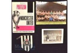 1965/66 European Cup semi-final match programme Partizan Belgrade v Manchester Utd (teams left