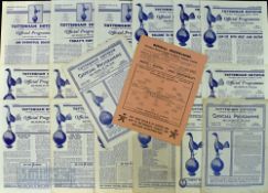 Collection of Tottenham Hotspur home match programmes to include 1945/46 West Bromwich Albion,