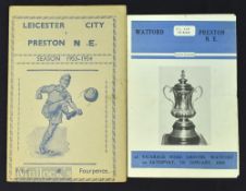 1948/49 FAC Watford v Preston NE 4 page souvenir (Ben Williams printer), 1953/54 FAC Leicester