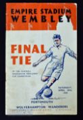 1939 FA Cup Final Football Programme at Wembley Portsmouth v Wolverhampton Wanderers 29 April 1939