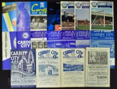 Collection of Cardiff City home match programmes 1947/48 Birmingham City, 1950/51 Tottenham