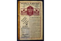 1938/39 Walsall v Carlisle Utd FAC match programme 26 November, Sellotape to spine, punch holes,