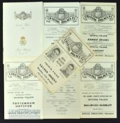 Collection of Crystal Palace home friendly match football programmes to include 1955/56 Leyton