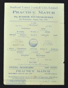 1934/35 Southend Utd public practice match single sheet programme 15 August 1934 at The Stadium;