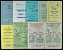 Selection of Chester FC homes to include 1960/61 Manchester Utd (friendly 1st March 1961), Third