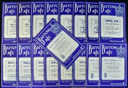 Collection of Barrow FC home match programmes 1959/60 Northampton Town, Torquay Utd, Watford, 1960/