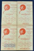 1937/38 Sheffield Utd home reserve match programmes Blackpool, Burnley, Bolton Wanderers, Preston