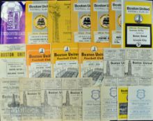 Selection of Boston Utd Midland league home programmes 1951/52 Bradford PA, 1955/56 Yeovil Town (