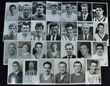 Collection of postcard size b&w footballer portraits to include Terry Hennessey, Willie Carr, Tony